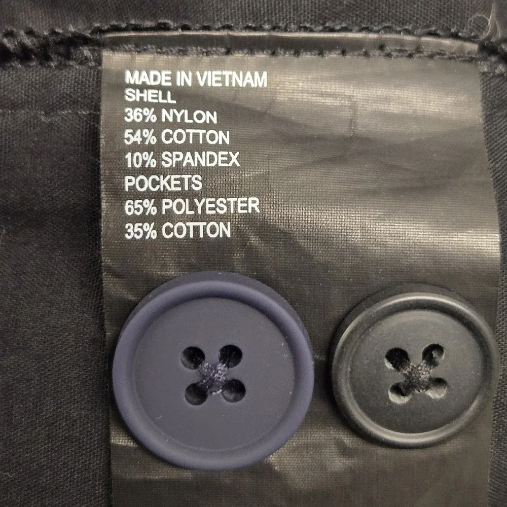 Brady Pants Mens 34x28 Navy‎ Blue Performance Stretch Golf Flat Front Zip Pocket
